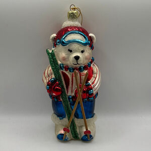 Vintage Mercury Glass Bear Ornament, Polar Bear Ornament,vintage Christmas